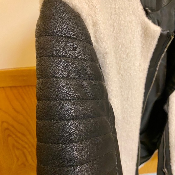 Express Faux Fur and Leather Moto Jacket - Picture 5 of 7